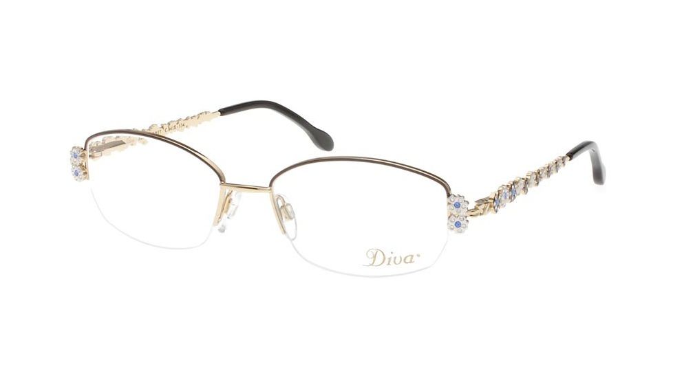 Diva 5285 Eyewear - Anthracite-Blue; Sapphire/Crystal Stones (841)