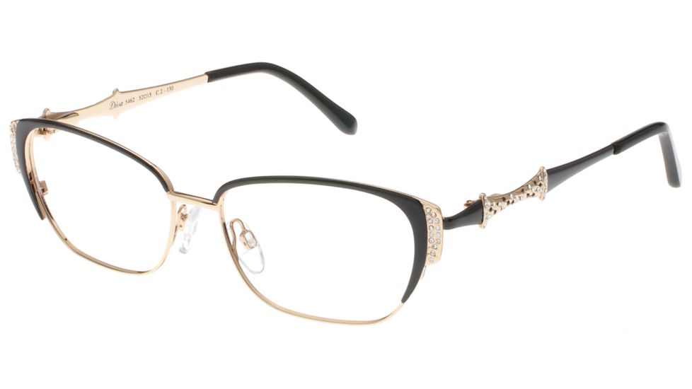 Diva 5462 Bifocal Prescription Eyeglasses, Black/Gold Frame, DI54622BI