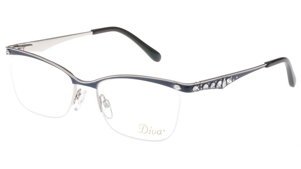 Diva 5474 Single Vision Prescription Eyeglasses, Navy/Silver Frame, DI5474906SV