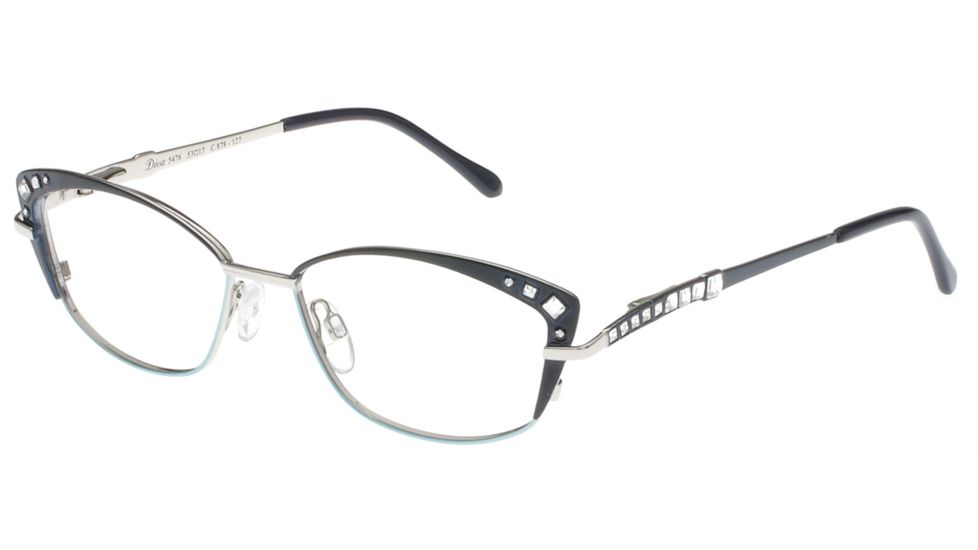 Diva 5476 Progressive Prescription Eyeglasses, Blue/Aqua/Silver Frame, DI5476878PR