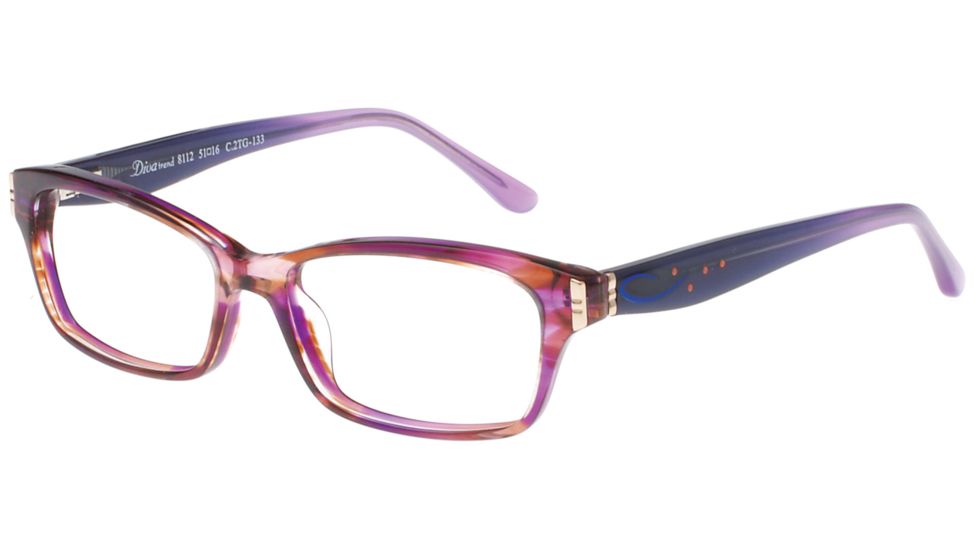 Diva Trend 8112 Eyeglasses, Women's, Purple-Brown, 51-16-133, DI81122TG