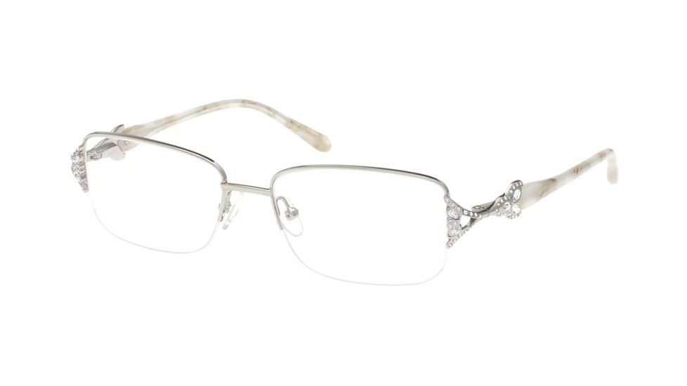 Diva Womens 5349  Eyeglasses - Silver-Pearl Frame w/ Clear Lenses, Size 52-18-129 5349-273