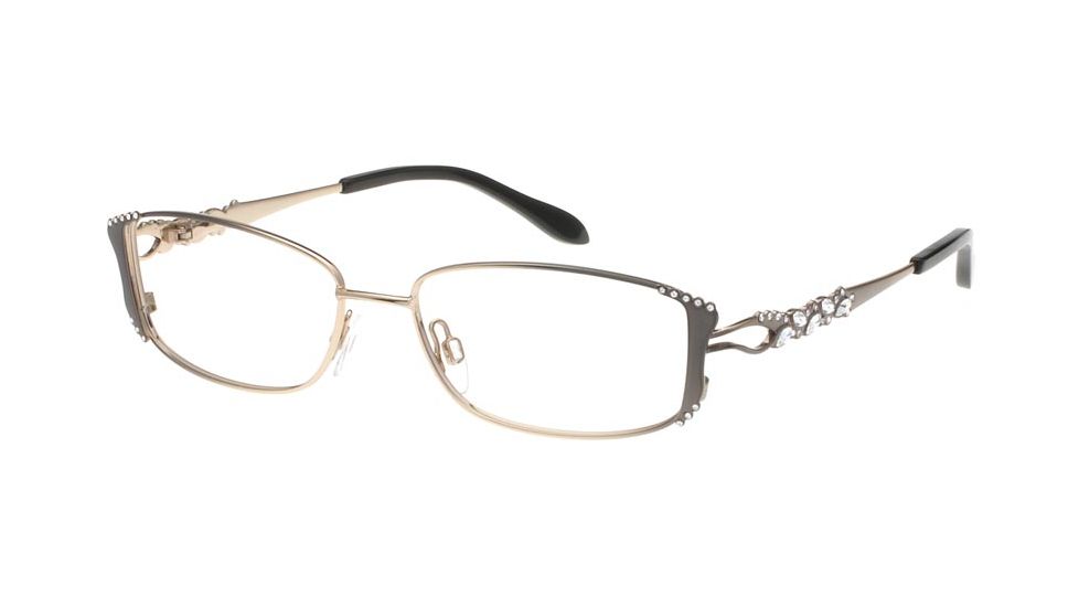 Diva Womens 5358 Eyeglasses - Brown Fade-Gold Frame w/ Clear Lenses, Size 52-15-122 5358-820