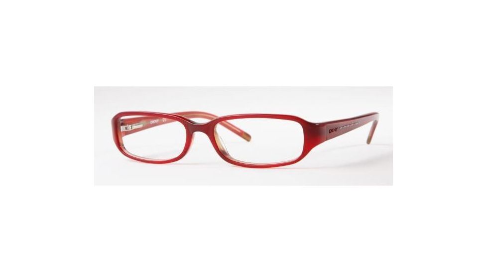 DKNY Eyeglass Frames Bifocal DY4550-3019-5216 with Lined Bi-Focal Rx Prescription Lenses 52 mm Lense Diameter / Top Red On Transparent Frame