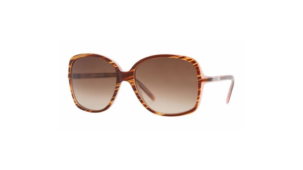 DKNY DY 4058 Sunglasses Styles - Striped Brown/Pink Frame / Brown Gradient Lenses, 342613-5616