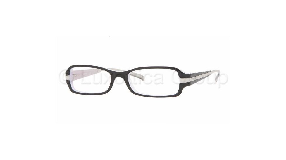 DKNY DY4583 SV Prescription Eyeglasses - Black-White-Ice Demo Lens Frame / 49 mm Prescription Lenses, 3364-4916