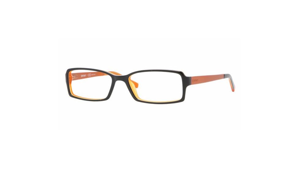 DKNY DY 4596 Eyeglasses Styles Black/Transparent Orange Frame w/Non-Rx 51 mm Diameter Lenses, 3444-5116