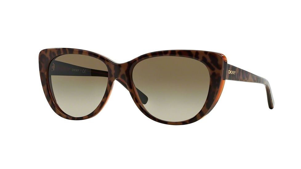DKNY DY4109 Sunglasses 361513-56 - Top Leopard On Brown Tr Frame, Brown Gradient Lenses