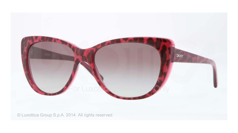 DKNY DY4109 Sunglasses 361711-56 - Top Leopard On Tr Cyclam Frame, Gray Gradient Lenses
