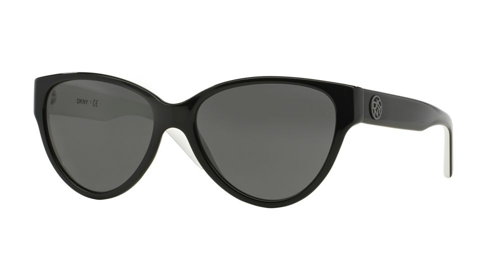 DKNY DY4112 Sunglasses 362787-56 - Top Black On White Frame, Gray Lenses