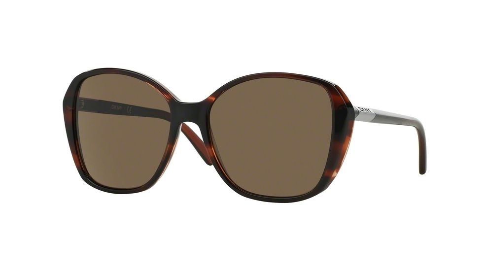 DKNY DY4122 Sunglasses 366373-57 - Spotted Brown Frame, Brown Lenses