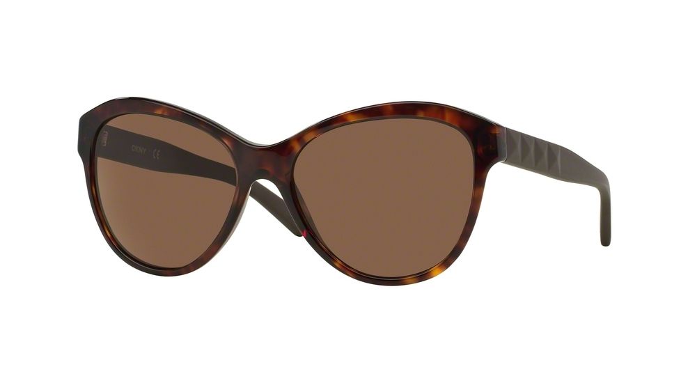 DKNY DY4123 Sunglasses 301673-57 - Dark Tortoise Frame, Brown Lenses