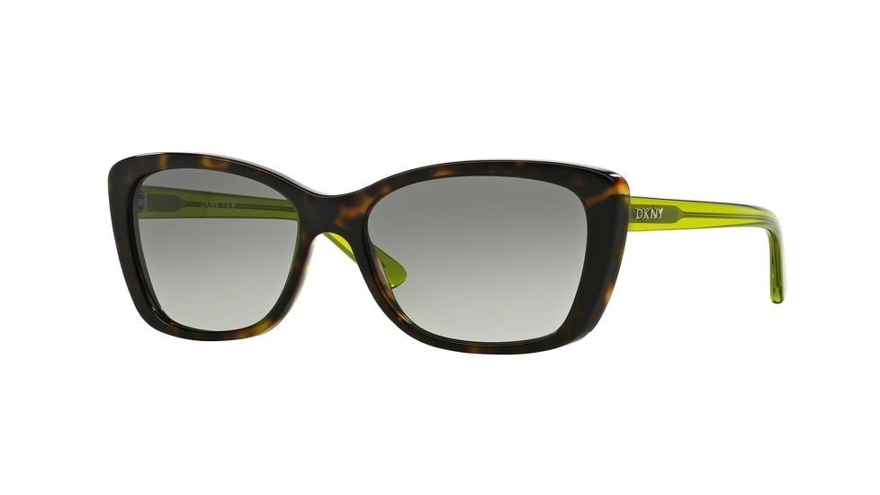 DKNY DY4130 Sunglasses 367311-57 - Green Tortoise Frame, Grey Gradient Lenses