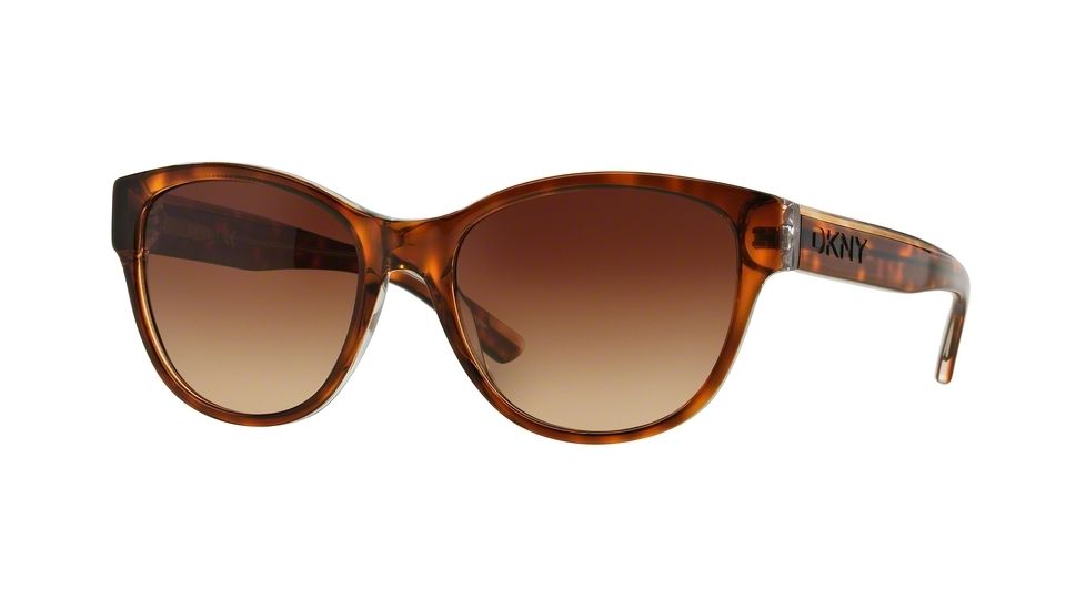 DKNY DY4133 Sunglasses 368713-55 - Dark Tortoise Crystal Frame, Dark Brown Gradient Lenses