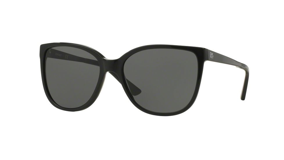 DKNY DY4137 Sunglasses 369487-58 - Black/satin Black Frame, Grey Solid Lenses