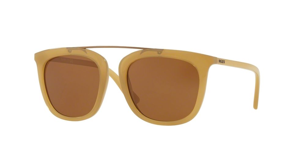 DKNY DY4146 Sunglasses 373373-53 - Brown / Yellow Frame, Brown Solid Lenses