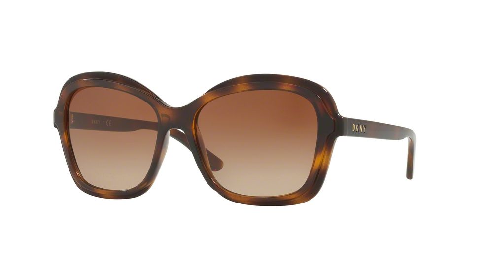 DKNY DY4147 Sunglasses 370213-56 - Dark Tortoise Frame, Dark Brown Gradient Lenses