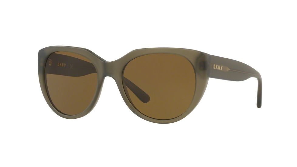 DKNY DY4149 Sunglasses 374673-55 - Matte Olive Frame, Smoke Solid Lenses
