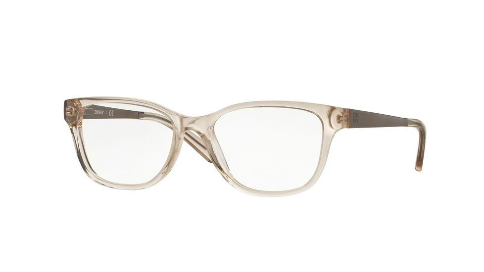 DKNY DY4672 Single Vision Prescription Eyeglasses 3697-51 - Beige Crystal/satin Tobacco Frame