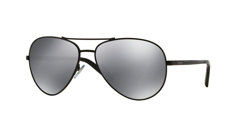 DKNY DY5083 Sunglasses 10046G-59 - Matte Black Frame, Silver Mirror Lenses