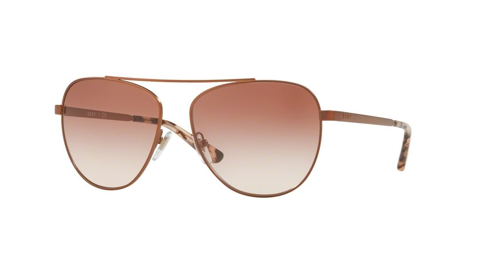 DKNY DY5085 Sunglasses 124213-58 - Rose Gold Frame, Amber Gradient Lenses