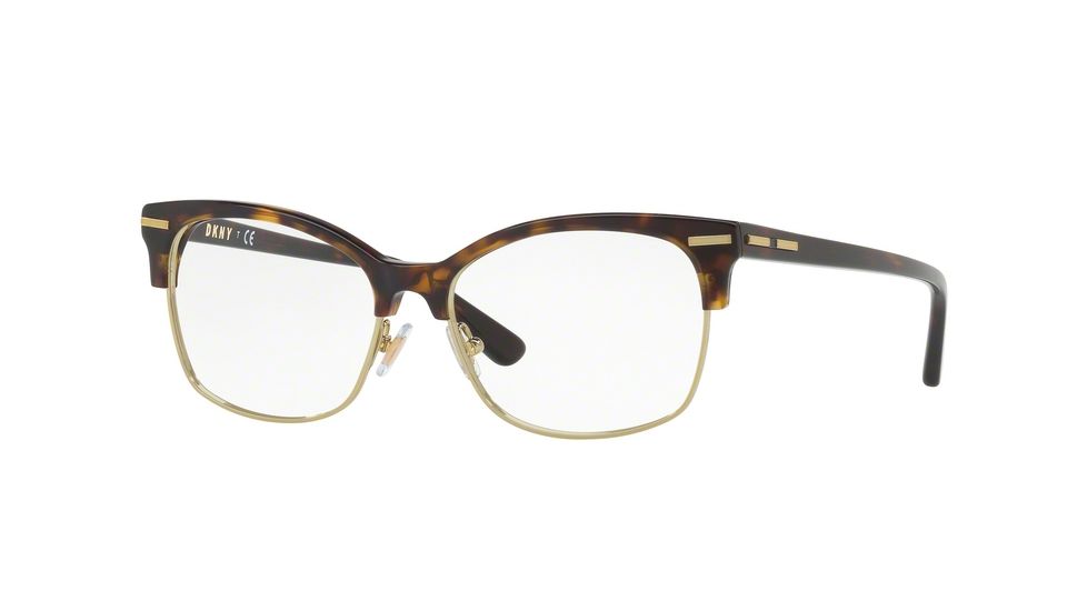 DKNY DY5655 Single Vision Prescription Eyeglasses 3707-53 - Dk Tortoise Light Gold Frame