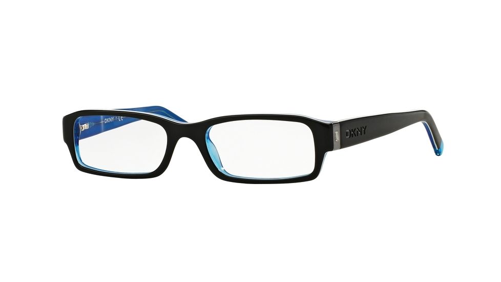 DKNY Eyeglass Frames DY4585B 3387-50 - Black-white-blue Trans. Frame