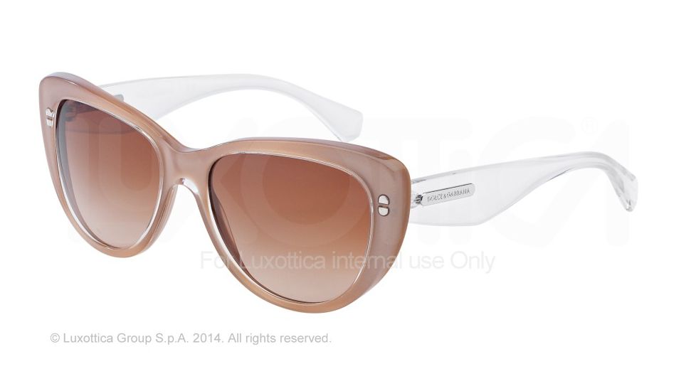 Dolce&amp;Gabbana 3 LAYERS DG4221 Single Vision Prescription Sunglasses DG4221-277313-55 - Lens Diameter 55 mm, Frame Color Top Crystal On Pearl Sand