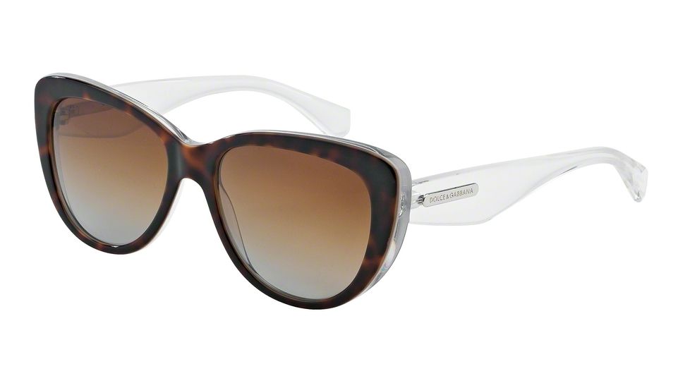 Dolce&amp;Gabbana 3 LAYERS DG4221 Single Vision Prescription Sunglasses DG4221-2795T5-55 - Lens Diameter 55 mm, Frame Color Havana/pearl White/cryst