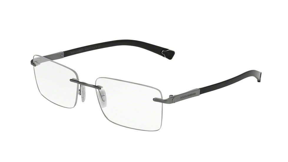 Dolce&amp;Gabbana BASALTO COLLECTION DG1260 Single Vision Prescription Eyeglasses 04-53 - Gunmetal Sand Frame