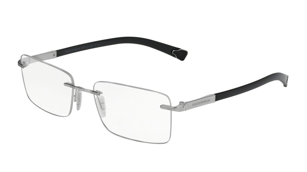 Dolce&amp;Gabbana BASALTO COLLECTION DG1260 Single Vision Prescription Eyeglasses 05-53 - Silver Sand/shiny Frame