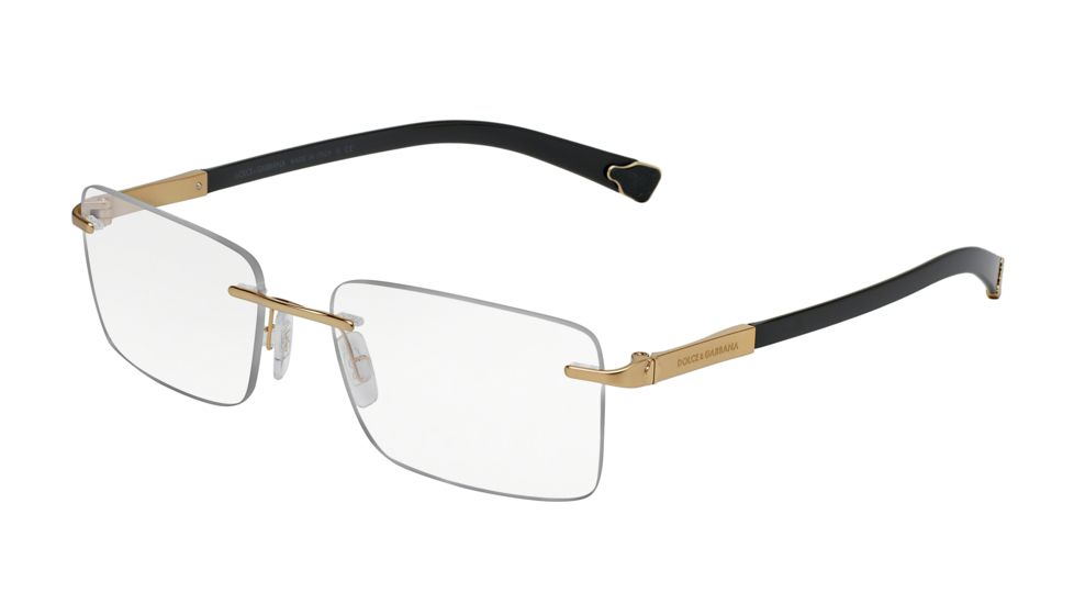 Dolce&amp;Gabbana BASALTO COLLECTION DG1260K Single Vision Prescription Eyeglasses 02-53 - Gold Plated Sand Frame