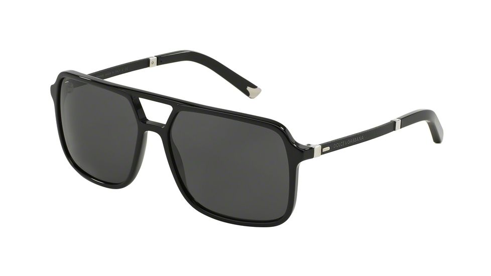 Dolce&amp;Gabbana BASALTO COLLECTION DG4241 Sunglasses 501/87-58 - Black Frame, Gray Lenses