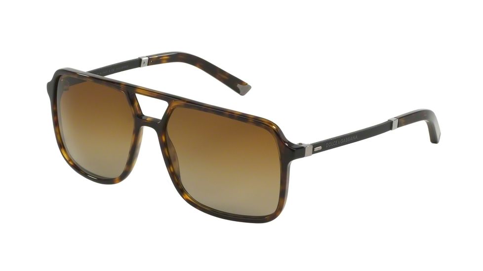 Dolce&amp;Gabbana BASALTO COLLECTION DG4241 Sunglasses 502/T5-58 - Havana Frame, Polar Brown Gradient Lenses
