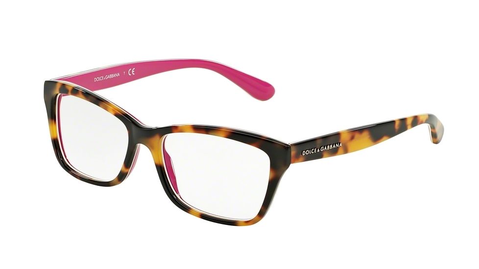 Dolce&Gabbana CONTEMPORARY DG3215 Single Vision Prescription Eyeglasses 2892-52 - Top Havana On Cyclamen Frame