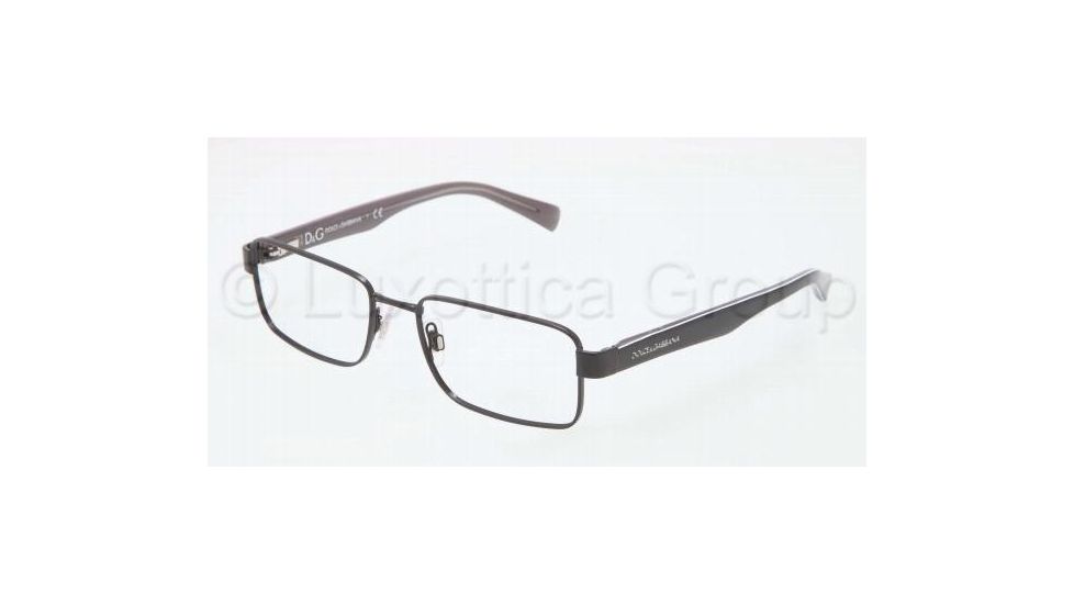 Dolce&amp;Gabbana CONTRAST DG1238P Single Vision Prescription Eyeglasses 1169-5217 - Black Frame, Demo Lens Lenses