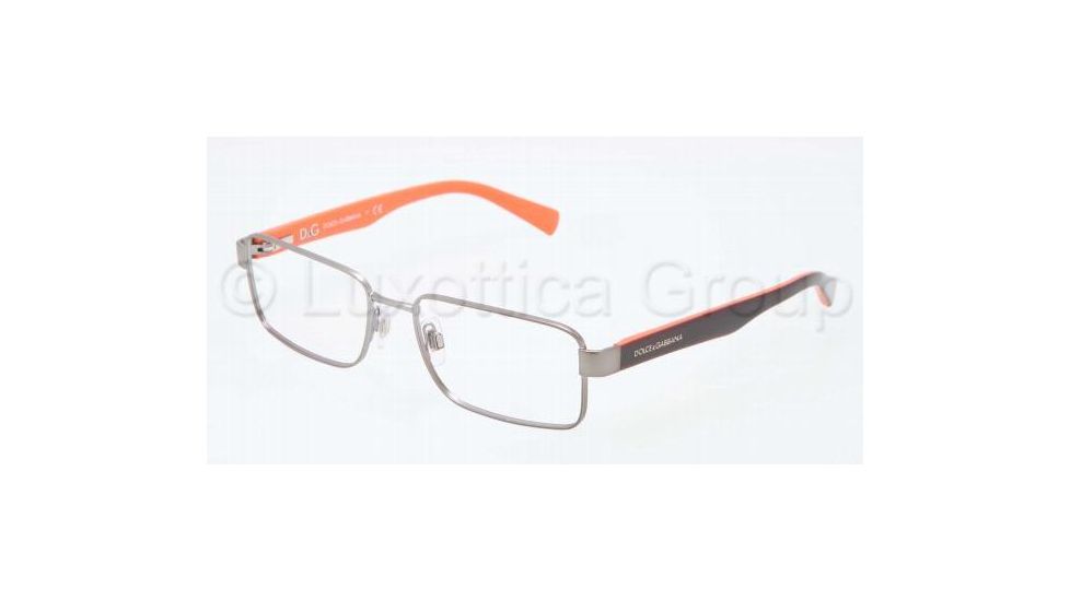 Dolce&amp;Gabbana CONTRAST DG1238P Single Vision Prescription Eyeglasses 1173-5217 - Matte Gunmetal Frame