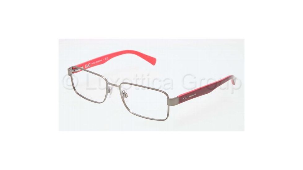 Dolce&amp;Gabbana CONTRAST DG1238P Single Vision Prescription Eyeglasses 1174-5217 - Gunmetal Frame