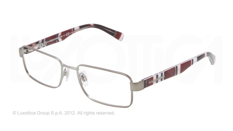 Dolce&amp;Gabbana CONTRAST DG1238P Prescription Eyeglasses 1236-52 - Matte Gunmetal Frame