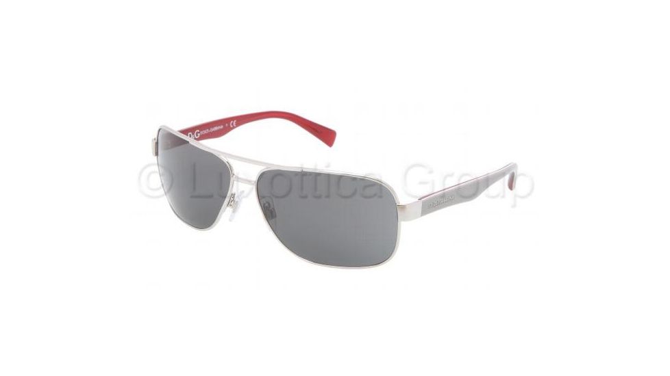 Dolce&amp;Gabbana CONTRAST DG2120P Sunglasses 117287-6413 - Silver Frame, Gray Lenses