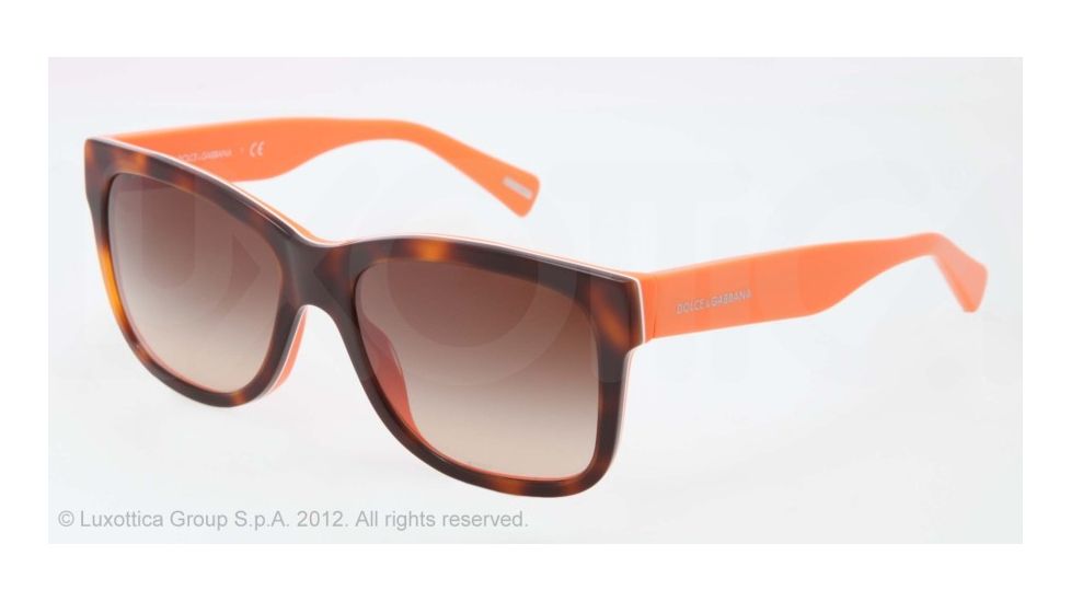 Dolce&amp;Gabbana D&amp;G ALL OVER DG4158P Bifocal Prescription Sunglasses DG4158P-270713-55 - Lens Diameter 55 mm, Lens Diameter 55 mm, Frame Color Top Havana On Orange