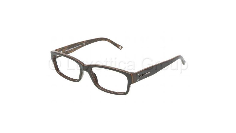 Dolce&amp;Gabbana DG3087 SV Prescription Eyeglasses - Black On Striped Brown Frame / 52 mm Prescription Lenses, 858-5217