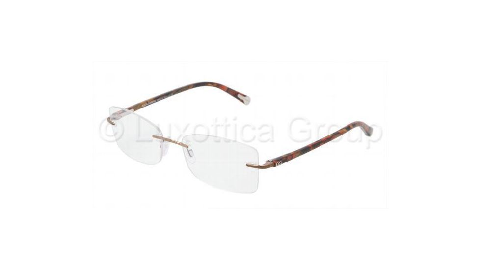 Dolce&amp;Gabbana DG1222 Progressive Prescription Eyeglasses 1111-5217 - Brown Frame