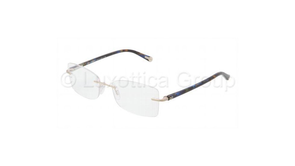 Dolce&amp;Gabbana DG1222 Progressive Prescription Eyeglasses 1112-5417 - Pale Gold Frame
