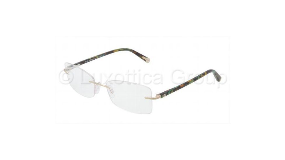 Dolce&amp;Gabbana DG1222 Progressive Prescription Eyeglasses 488-5417 - Pale Gold Frame