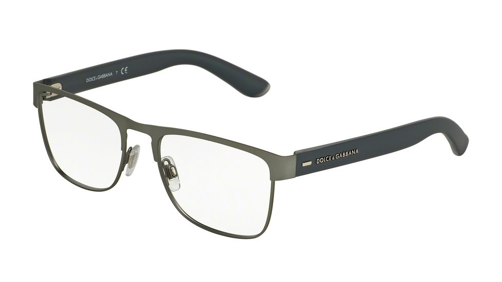 Dolce&amp;Gabbana DG1270 Single Vision Prescription Eyeglasses 1262-54 - Gunmetal Rubber Frame