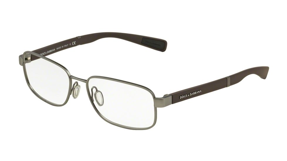 Dolce&amp;Gabbana DG1281 Single Vision Prescription Eyeglasses 1262-53 - Gunmetal Rubber Frame