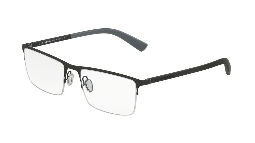 Dolce&amp;Gabbana DG1284 Progressive Prescription Eyeglasses 1260-54 - Black Rubber Frame