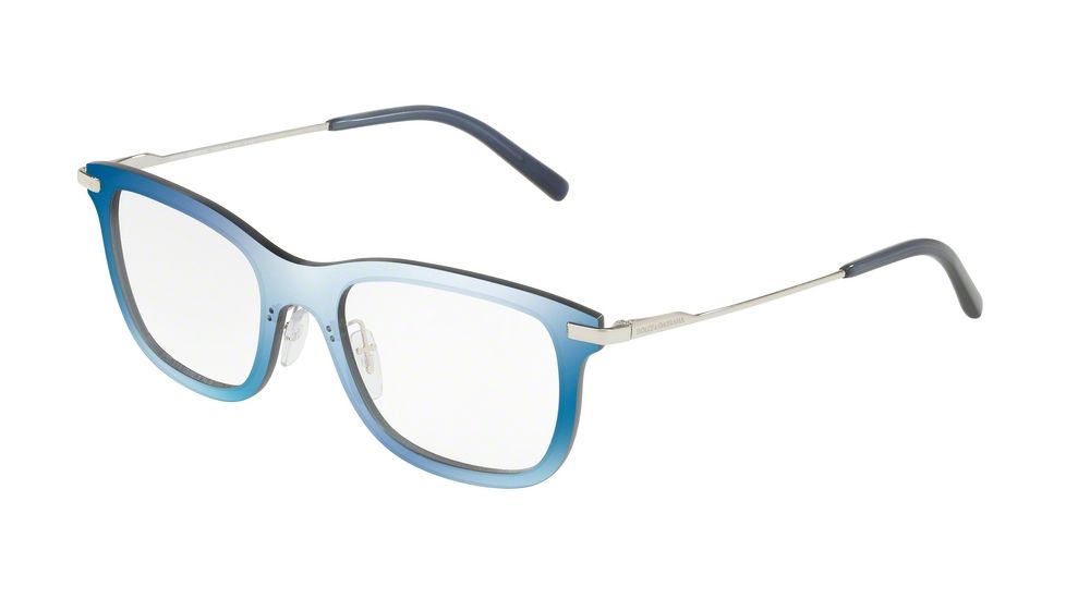 Dolce&amp;Gabbana DG1293 Single Vision Prescription Eyeglasses 05-51 - Mirror Blue Frame