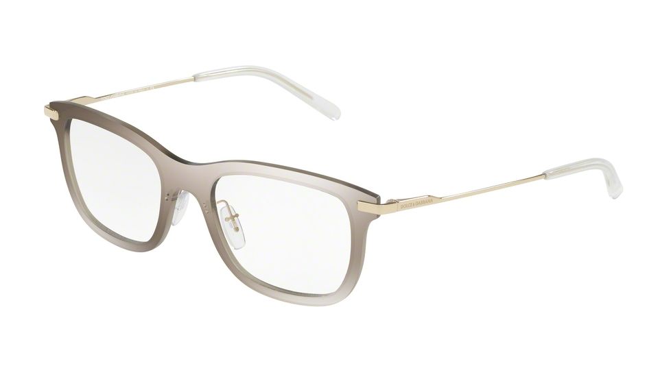 Dolce&amp;Gabbana DG1293 Single Vision Prescription Eyeglasses 488-51 - Mirror Pale Gold Frame